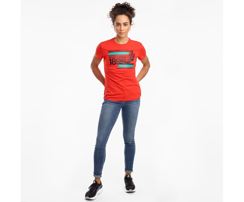 Saucony Rested Short Sleeve Women's Shirts Red | AU 288WNBY